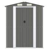 Garden Shed Light Gray 75.6"x140.6"x87.8" Galvanized Steel