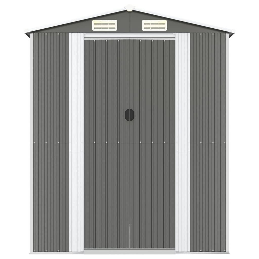 Garden Shed Light Gray 75.6"x140.6"x87.8" Galvanized Steel