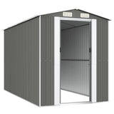Garden Shed Light Gray 75.6"x140.6"x87.8" Galvanized Steel