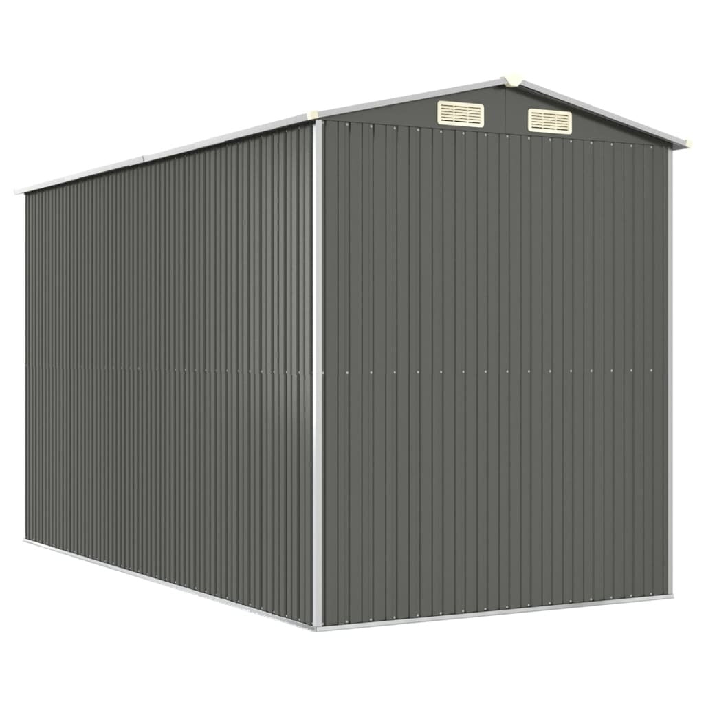 Garden Shed Light Gray 75.6"x140.6"x87.8" Galvanized Steel