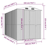 Garden Shed Light Gray 75.6"x140.6"x87.8" Galvanized Steel
