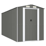 Garden Shed Light Gray 75.6"x173.2"x87.8" Galvanized Steel