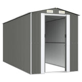 Garden Shed Light Gray 75.6"x173.2"x87.8" Galvanized Steel