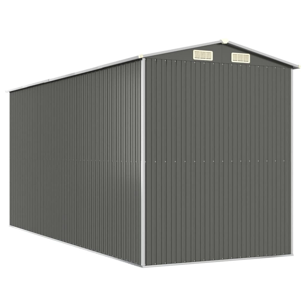 Garden Shed Light Gray 75.6"x173.2"x87.8" Galvanized Steel