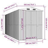 Garden Shed Light Gray 75.6"x173.2"x87.8" Galvanized Steel