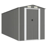 Garden Shed Light Gray 75.6"x205.9"x87.8" Galvanized Steel