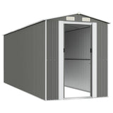 Garden Shed Light Gray 75.6"x205.9"x87.8" Galvanized Steel