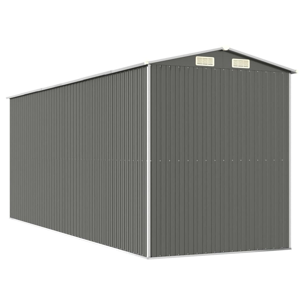 Garden Shed Light Gray 75.6"x205.9"x87.8" Galvanized Steel