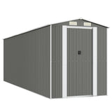 Garden Shed Light Gray 75.6"x238.6"x87.8" Galvanized Steel