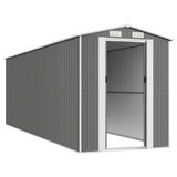 Garden Shed Light Gray 75.6"x238.6"x87.8" Galvanized Steel