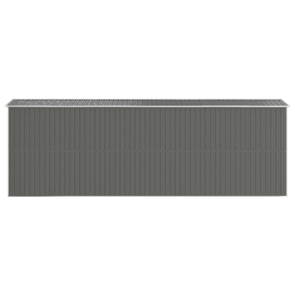 Garden Shed Light Gray 75.6"x238.6"x87.8" Galvanized Steel