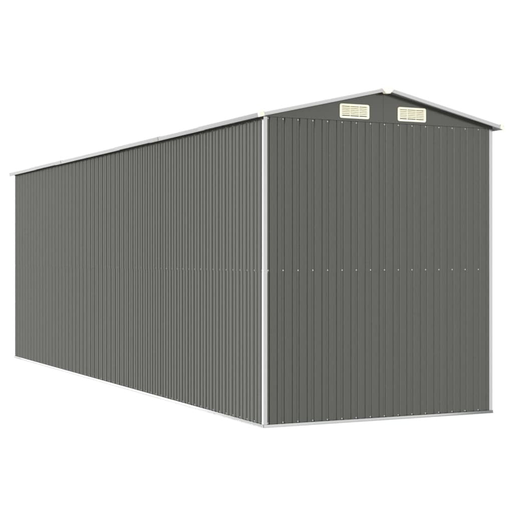 Garden Shed Light Gray 75.6"x238.6"x87.8" Galvanized Steel