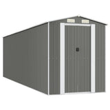 Garden Shed Light Gray 75.6"x271.3"x87.8" Galvanized Steel