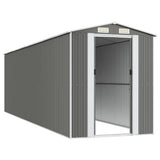 Garden Shed Light Gray 75.6"x271.3"x87.8" Galvanized Steel