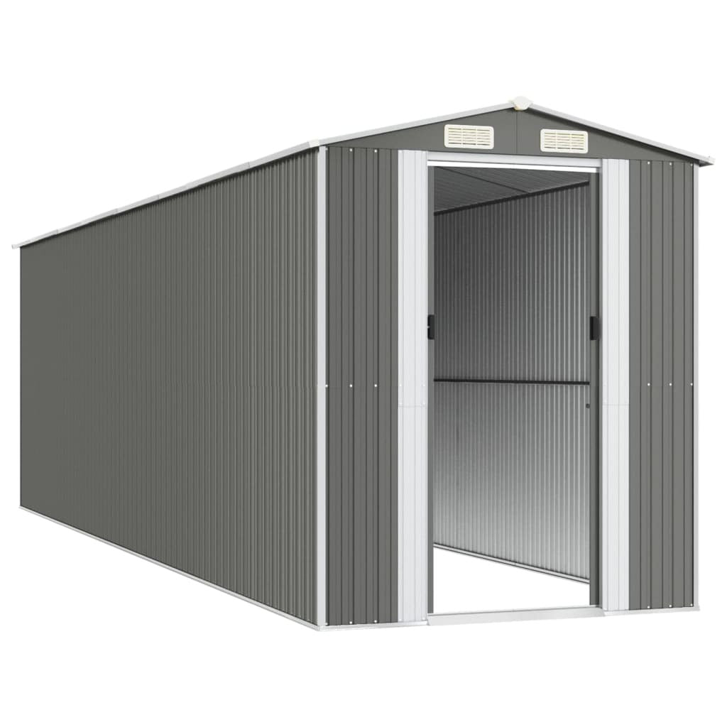 Garden Shed Light Gray 75.6"x271.3"x87.8" Galvanized Steel