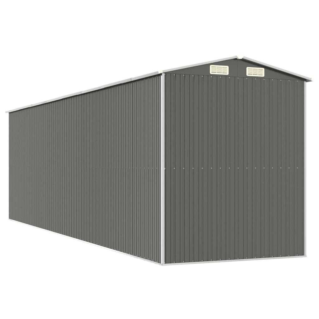 Garden Shed Light Gray 75.6"x271.3"x87.8" Galvanized Steel