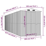Garden Shed Light Gray 75.6"x271.3"x87.8" Galvanized Steel