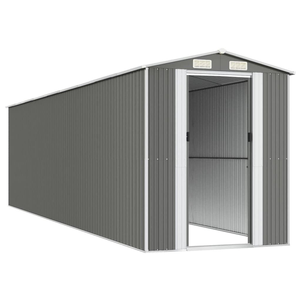 Garden Shed Light Gray 75.6"x303.9"x87.8" Galvanized Steel