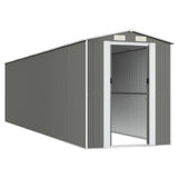 Garden Shed Light Gray 75.6"x303.9"x87.8" Galvanized Steel