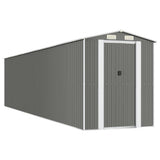 Garden Shed Light Gray 75.6"x336.6"x87.8" Galvanized Steel