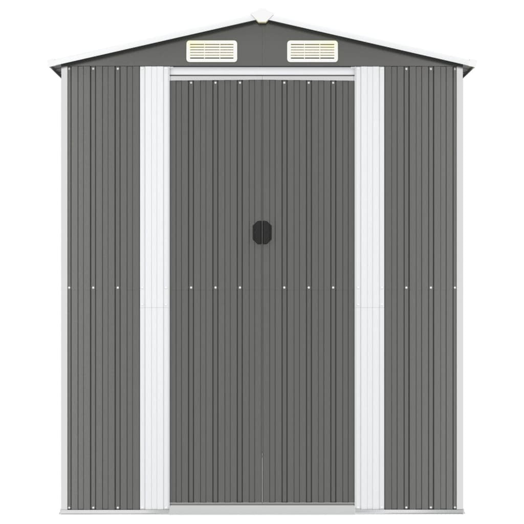 Garden Shed Light Gray 75.6"x336.6"x87.8" Galvanized Steel