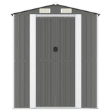 Garden Shed Light Gray 75.6"x336.6"x87.8" Galvanized Steel