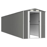 Garden Shed Light Gray 75.6"x336.6"x87.8" Galvanized Steel