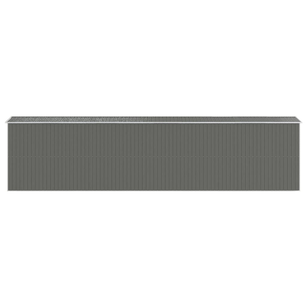 Garden Shed Light Gray 75.6"x336.6"x87.8" Galvanized Steel