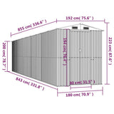 Garden Shed Light Gray 75.6"x336.6"x87.8" Galvanized Steel