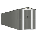 Garden Shed Light Gray 75.6"x369.3"x87.8" Galvanized Steel