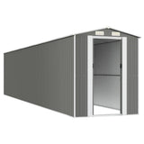 Garden Shed Light Gray 75.6"x369.3"x87.8" Galvanized Steel