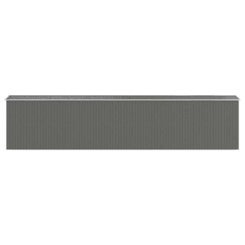 Garden Shed Light Gray 75.6"x369.3"x87.8" Galvanized Steel