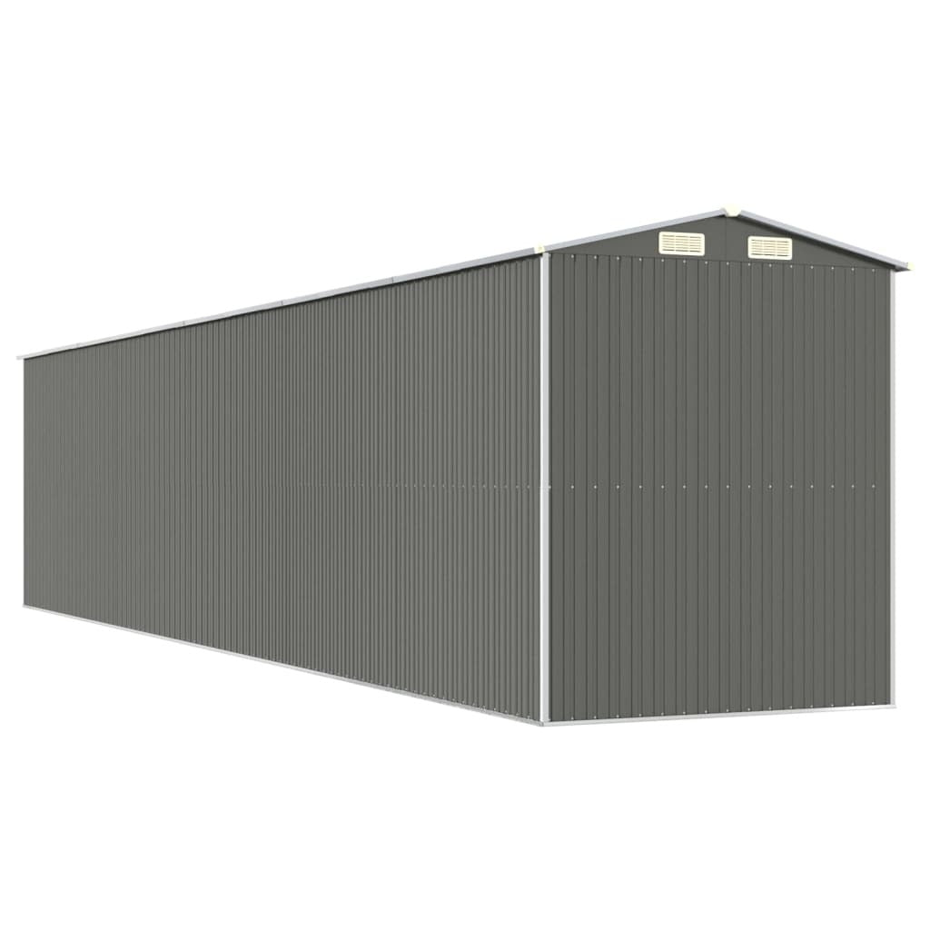Garden Shed Light Gray 75.6"x369.3"x87.8" Galvanized Steel