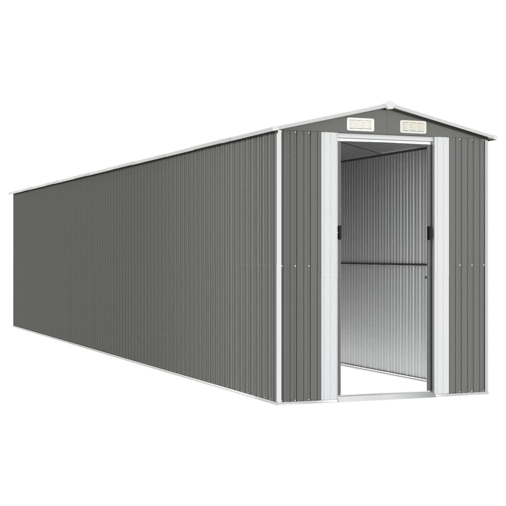 Garden Shed Light Gray 75.6"x402"x87.8" Galvanized Steel