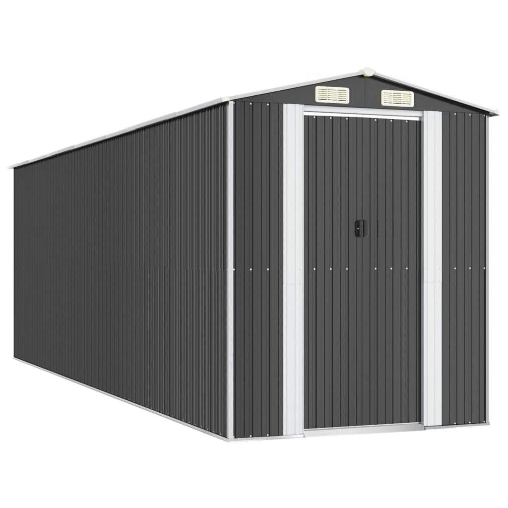 Garden Shed Anthracite 75.6"x238.6"x87.8" Galvanized Steel