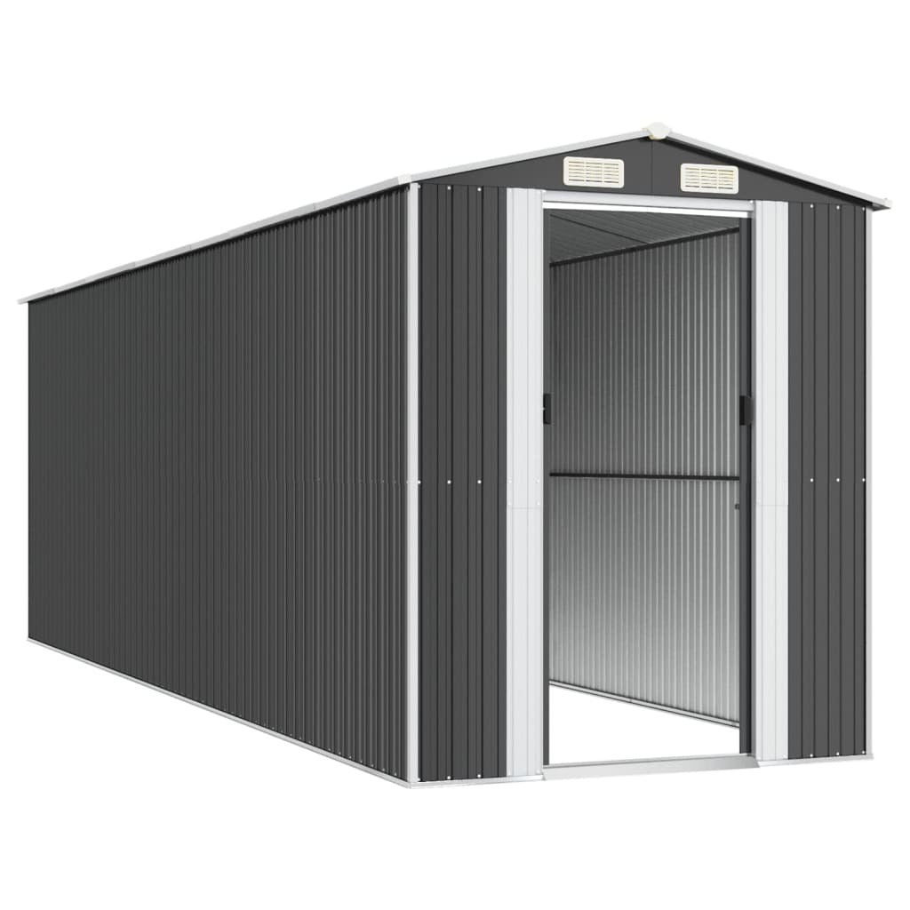 Garden Shed Anthracite 75.6"x238.6"x87.8" Galvanized Steel