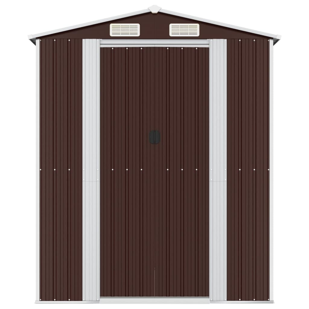 Garden Shed Dark Brown 75.6"x75.2"x87.8" Galvanized Steel