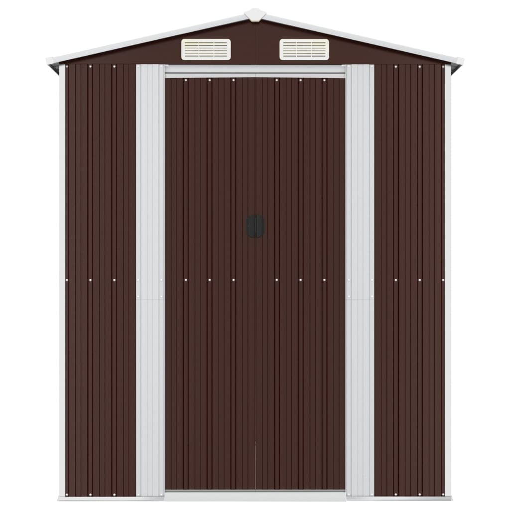 Garden Shed Dark Brown 75.6"x140.6"x87.8" Galvanized Steel