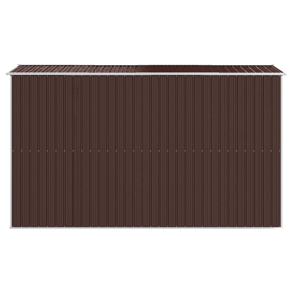 Garden Shed Dark Brown 75.6"x140.6"x87.8" Galvanized Steel