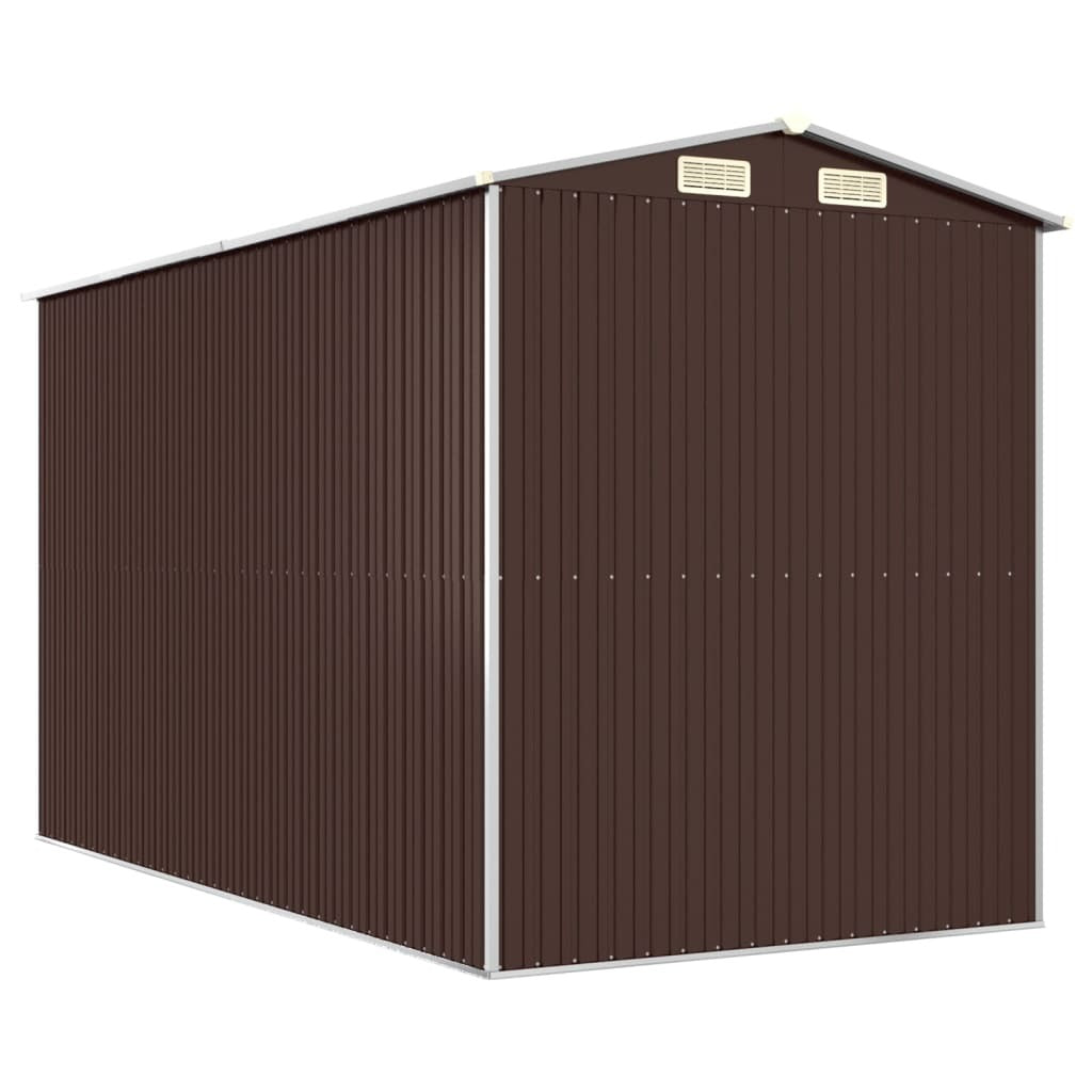 Garden Shed Dark Brown 75.6"x140.6"x87.8" Galvanized Steel