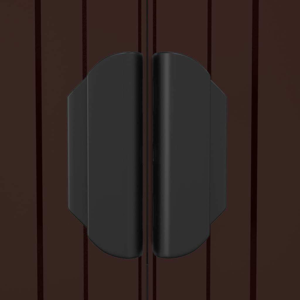 Garden Shed Dark Brown 75.6"x140.6"x87.8" Galvanized Steel