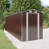 Garden Shed Dark Brown 75.6"x238.6"x87.8" Galvanized Steel