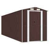 Garden Shed Dark Brown 75.6"x238.6"x87.8" Galvanized Steel