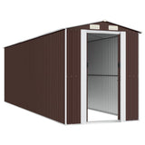 Garden Shed Dark Brown 75.6"x238.6"x87.8" Galvanized Steel