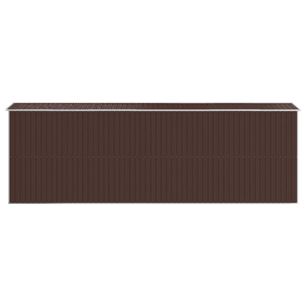 Garden Shed Dark Brown 75.6"x238.6"x87.8" Galvanized Steel