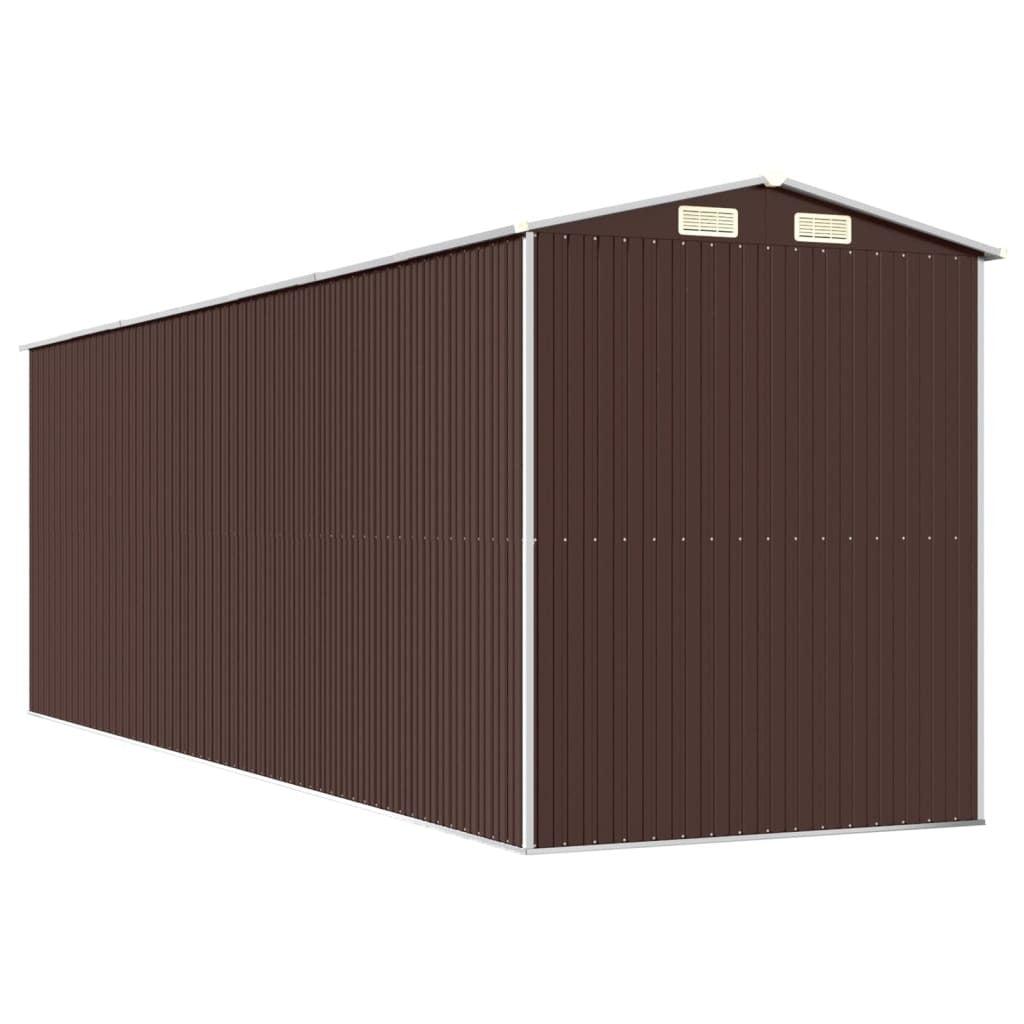 Garden Shed Dark Brown 75.6"x238.6"x87.8" Galvanized Steel