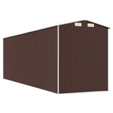 Garden Shed Dark Brown 75.6"x238.6"x87.8" Galvanized Steel