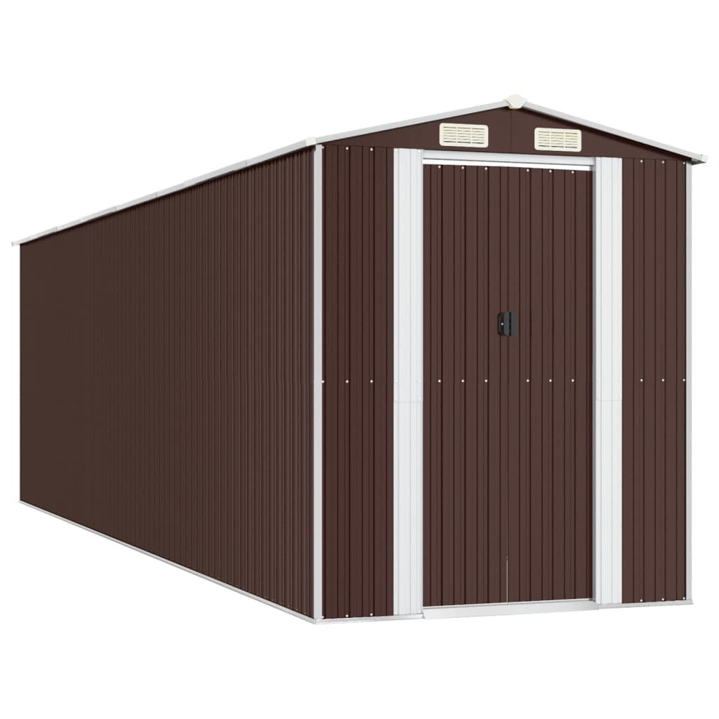 Garden Shed Dark Brown 75.6"x271.3"x87.8" Galvanized Steel