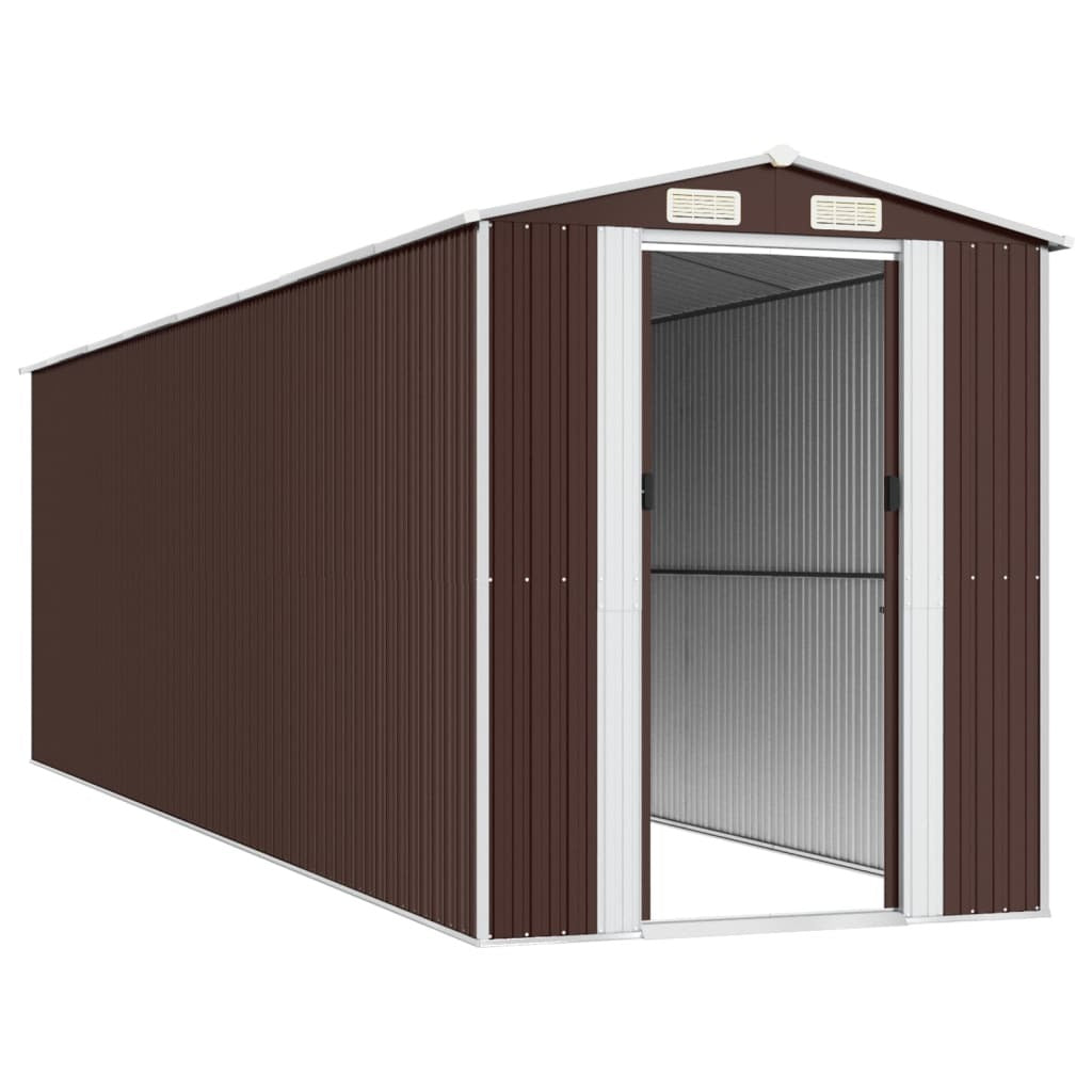 Garden Shed Dark Brown 75.6"x271.3"x87.8" Galvanized Steel