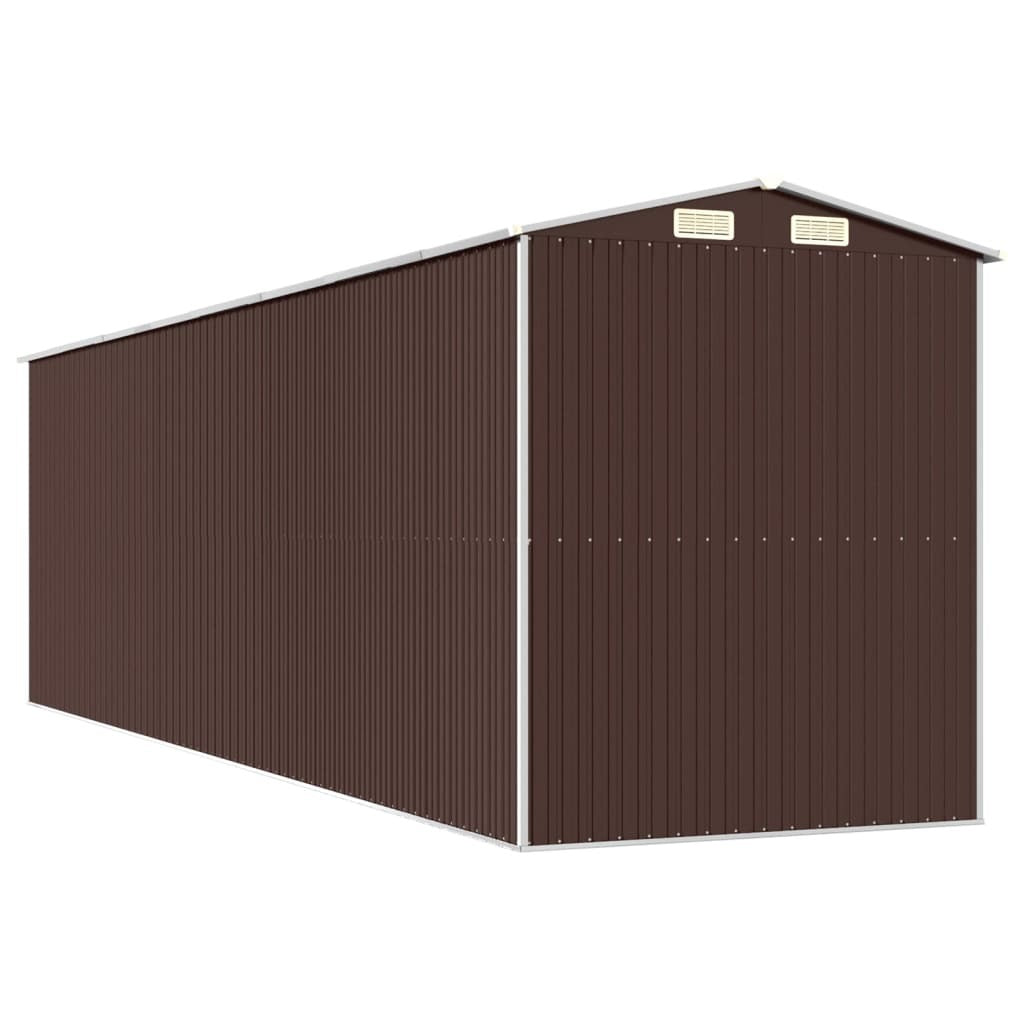 Garden Shed Dark Brown 75.6"x271.3"x87.8" Galvanized Steel